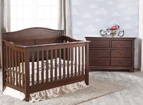 Pali Napoli Curve-Top Forever Crib + Double Dresser