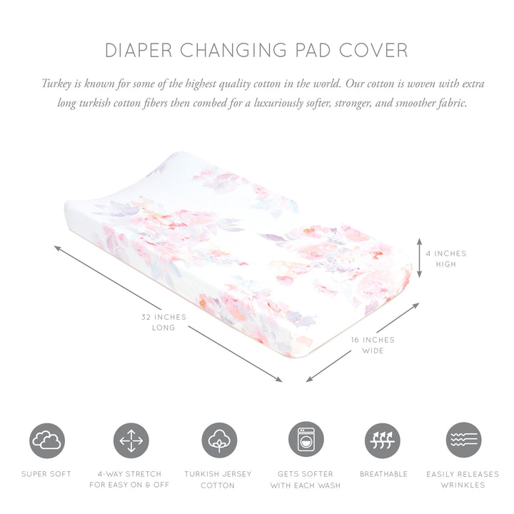 Oilo Prim Floral Changing Pad Cover