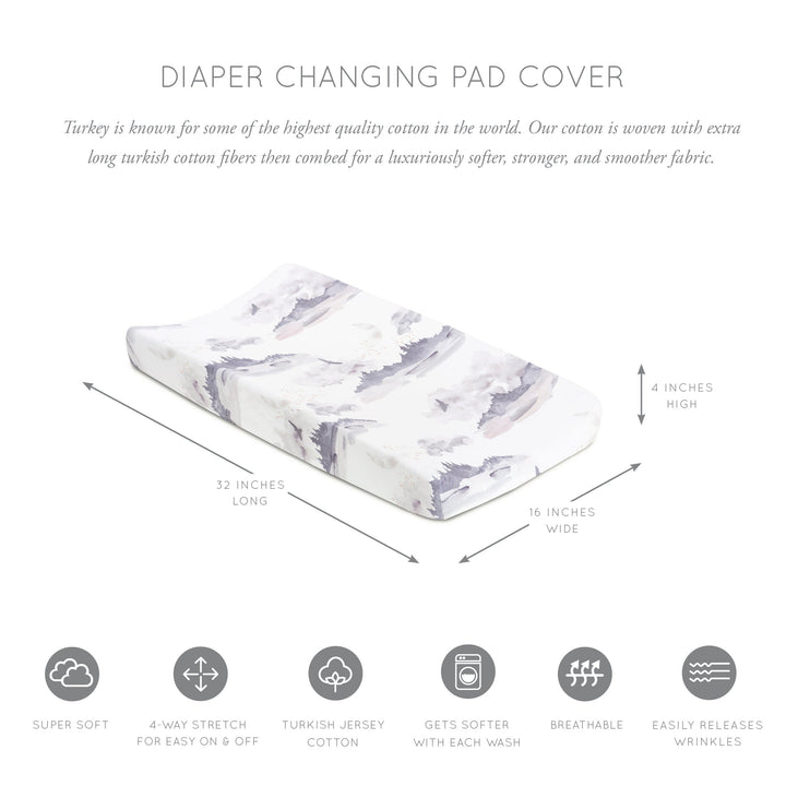 Oilo Misty Mountain Jersey Changing Pad Cover