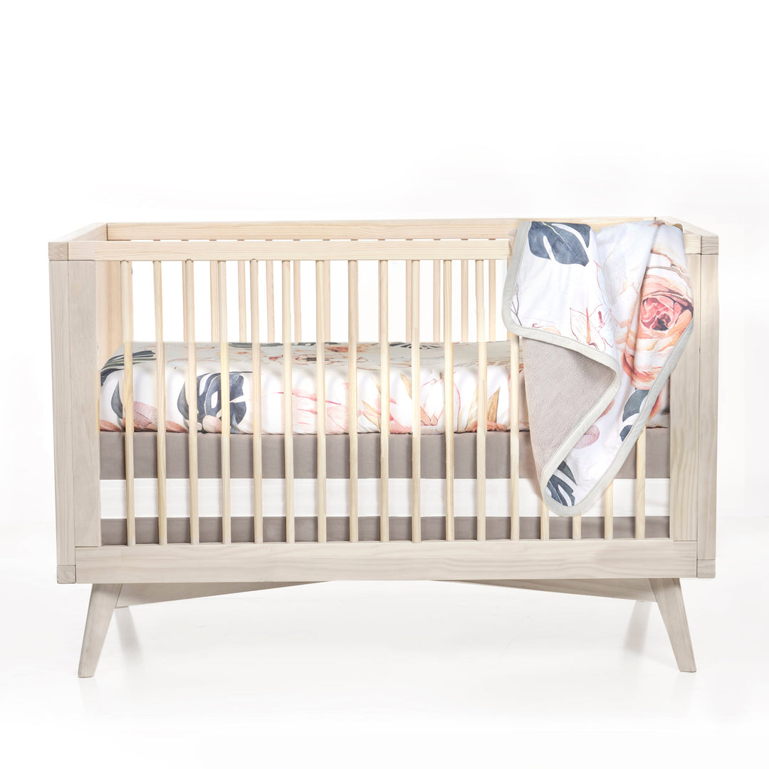 Oilo Solid Crib Skirt | Dove Taupe