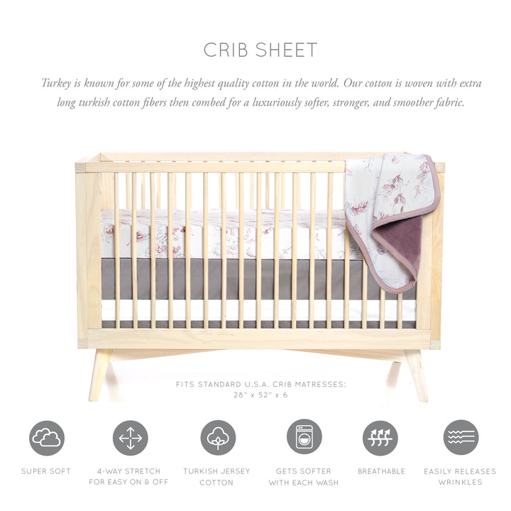 Oilo Bella Floral Crib Sheet