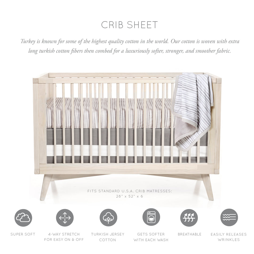 Oilo Ink Jersey Crib Sheet | Stone