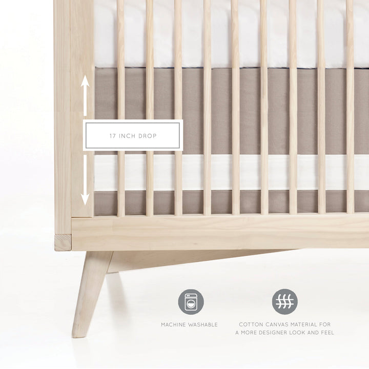 Oilo Solid Crib Skirt | Dove Taupe