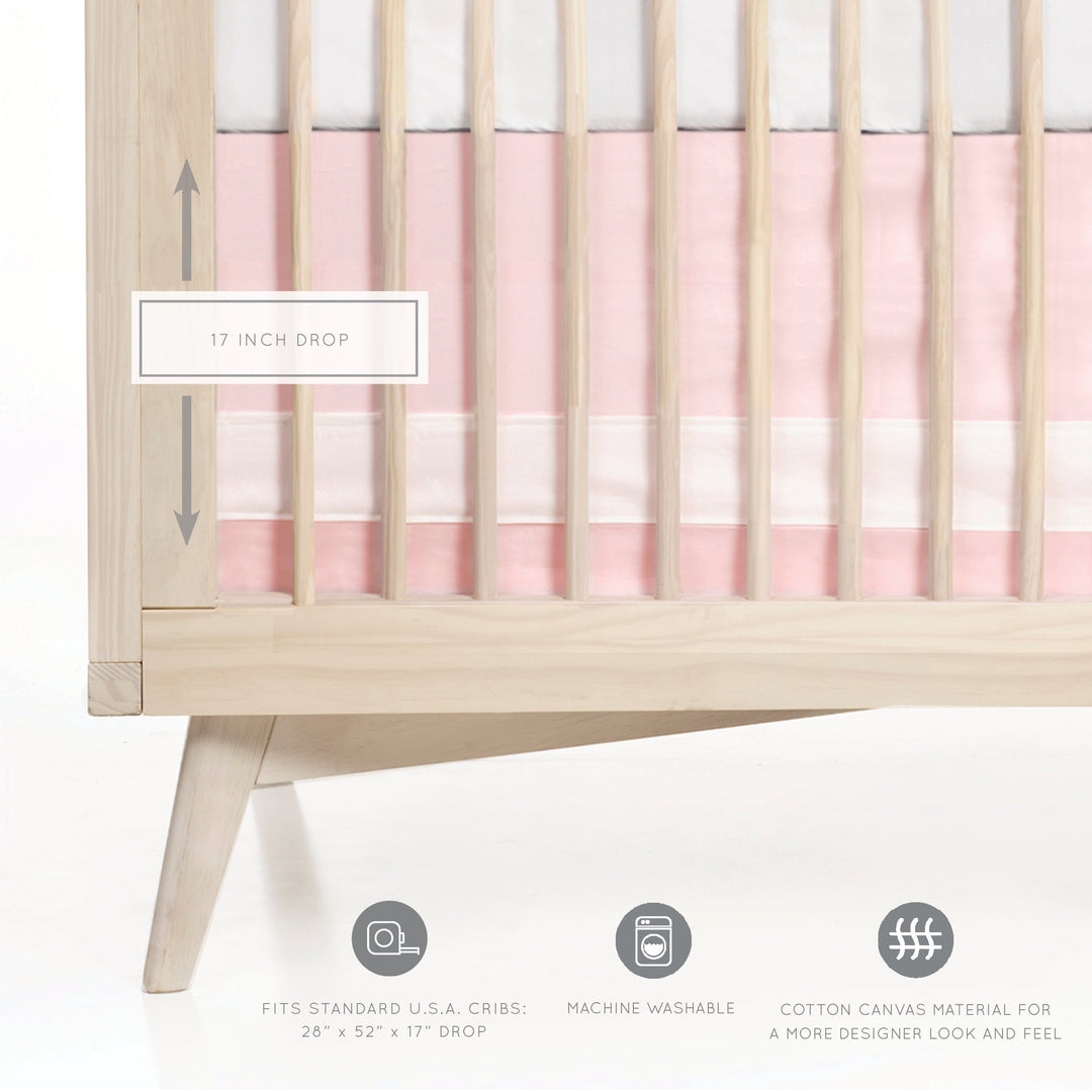 Oilo Solid Crib Skirt | Blush