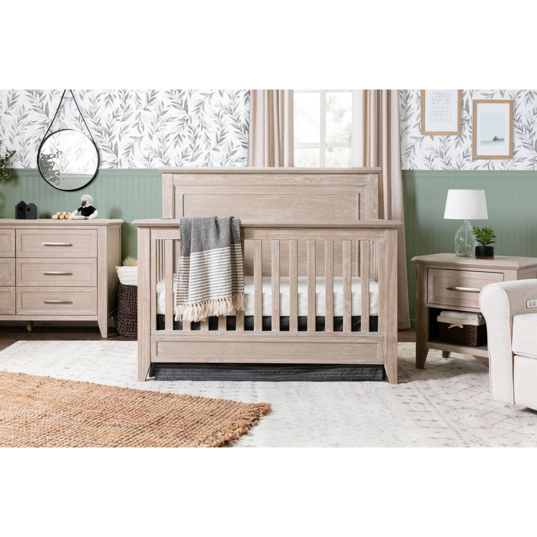 Monogram by Namesake Beckett Rustic 4-in-1 Convertible Flat Top Crib