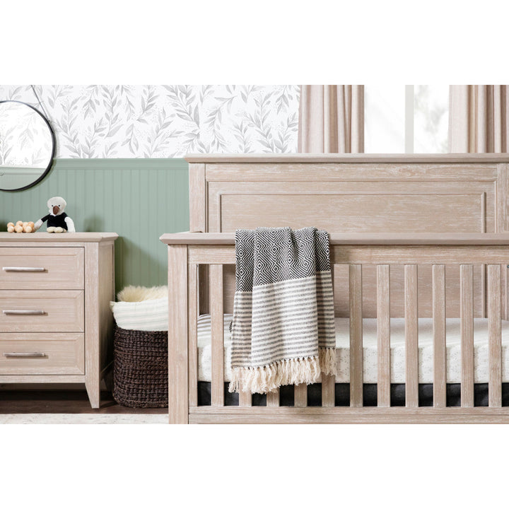 Monogram by Namesake Beckett Rustic 4-in-1 Convertible Flat Top Crib