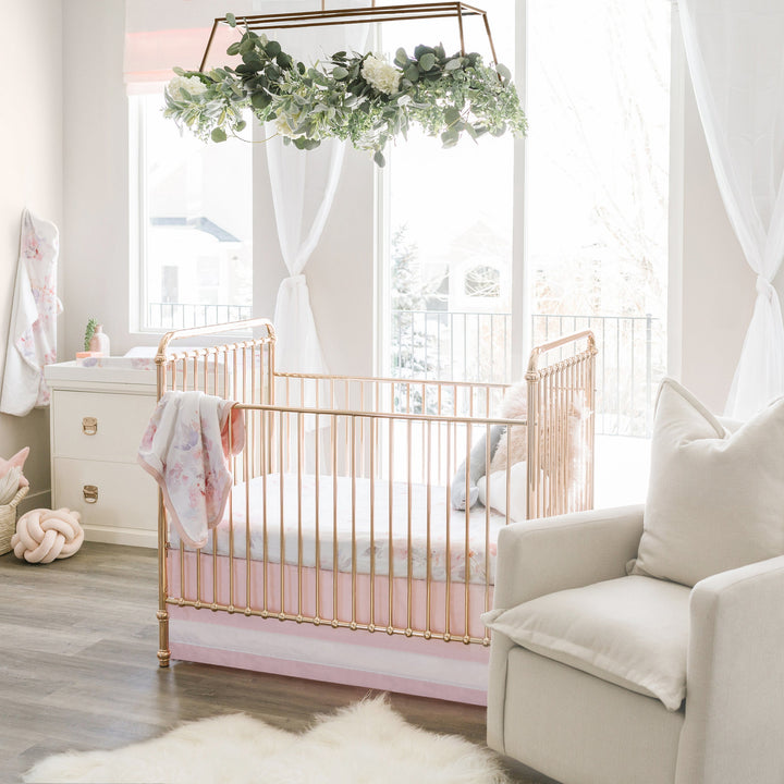 Oilo Solid Crib Skirt | Blush