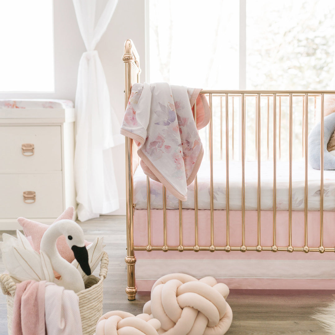 Oilo Solid Crib Skirt | Blush