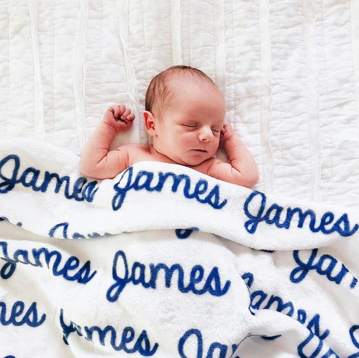 Sugar + Maple Plush Minky Personalized Blanket - Repeating Name