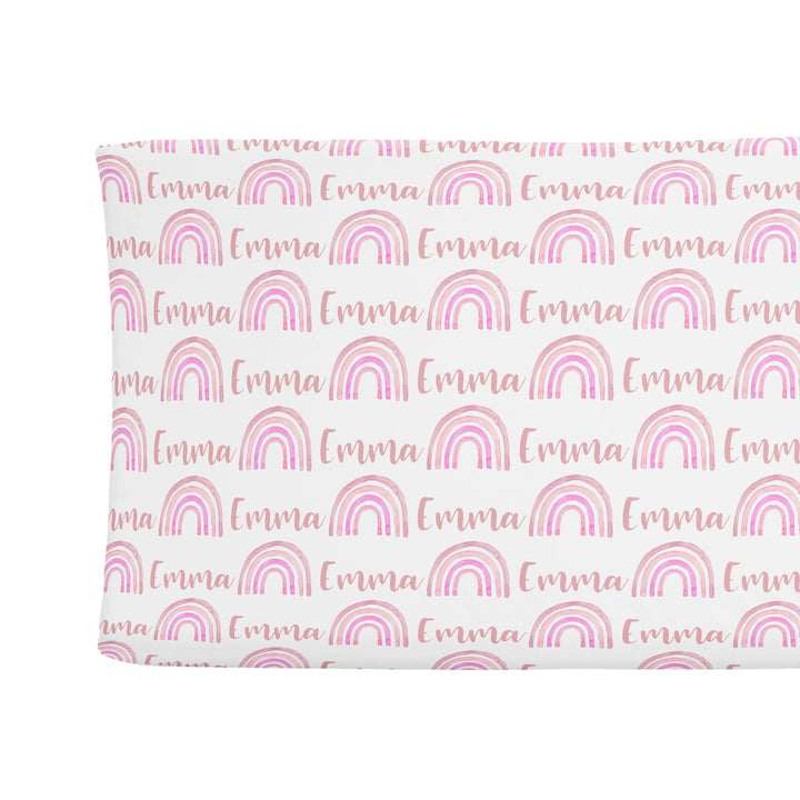 Sugar + Maple Changing Pad Cover - Rainbow Pink